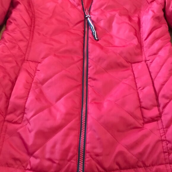 Tommy Hilfiger Jacket Women's Small Red Puffer Quilted Jacket Coat Pockets - Picture 4 of 10